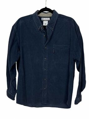 Columbia Corduroy Blue Button Down Men’s Shirt, Size Large